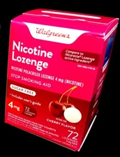 1 WALGREENS NICOTINE LOZENGE CHERRY-4MG -72 PC BOX Round LOZENGES 4 MG 2026