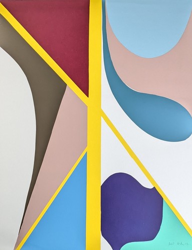 Florian Haller, abstract composition, silkscreen print, autographed, dated, 2012