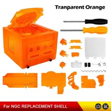 Gamecube Full Replacement Console Shell Housing Translucent Orange Transparent
