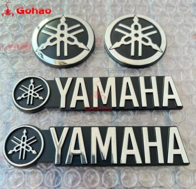2 Pair 4x Petrol Oil Tank Fairing Emblem Badge for YZF YZR FZ Chrome Silver