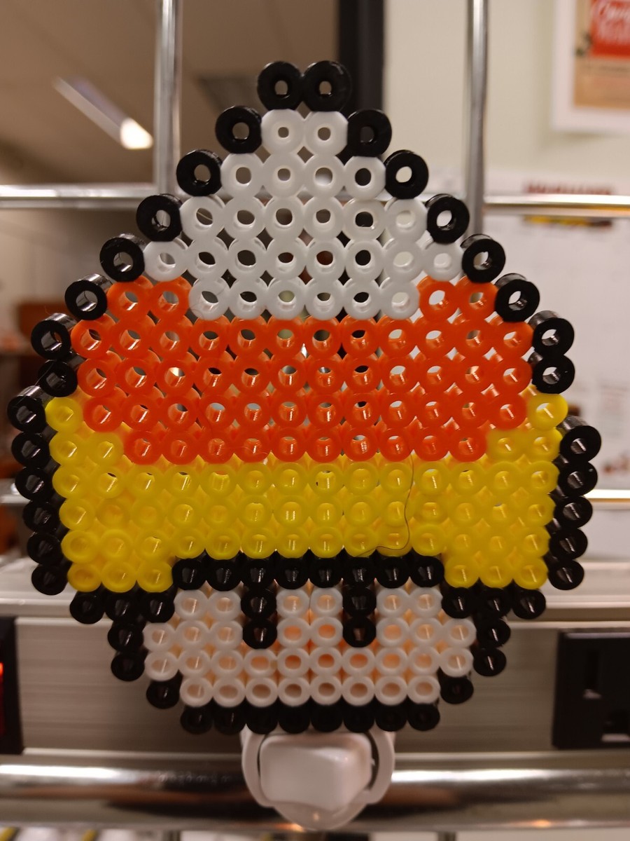 Supermario Brother Mushroom Candy Corn Perler Bead Night Light