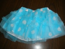 NEW Baby Starters Girls 12 Months Blue White Dot Fancy Skirt Elastic Waist 22 