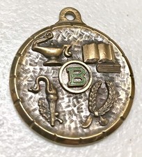 Rare Vintage Antique Fraternal Masonic Bronze Medal Pin Badge Pendant By Jostens