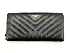 Saint Laurent Black Joan Zip-Around Wallet