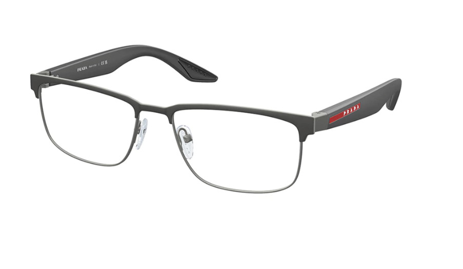 Мужские очки из каучука PRADA LINEA ROSSA PS51PV 06P1O1 56 серого цвета 38290₽