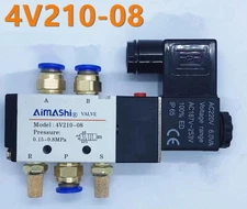 AIRTAC Pneumatic Solenoid Valve 5 Way 2 Position 4V210-08 AC220V Control Valve