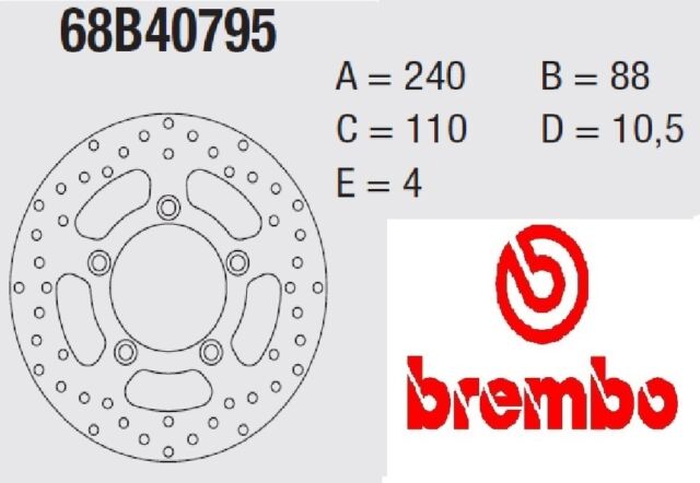 Brake Disc Brembo Serie Oro Rear Kymco 125 Downtown 09>14