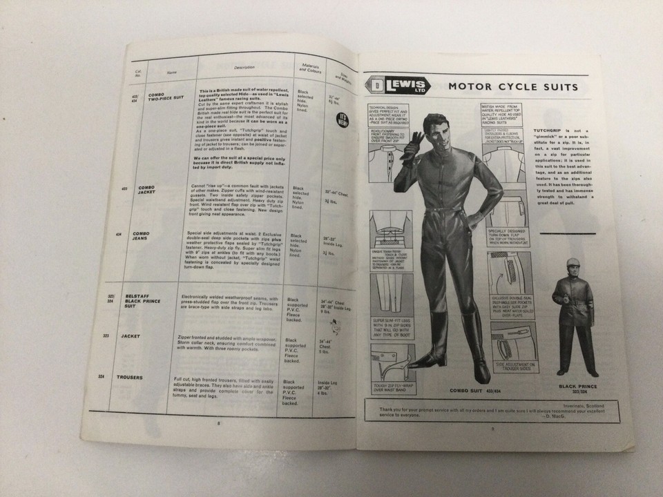d Lewis ltd motor cycle clothing catalogue 28th edition eBay