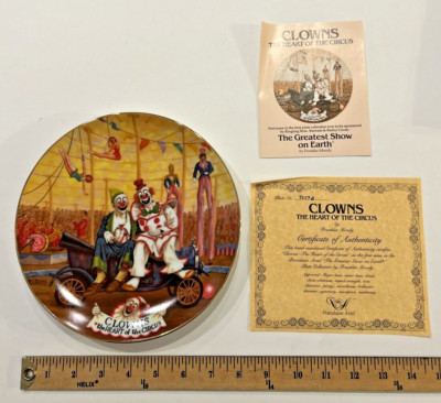 CLOWNS CIRCUS Ringling Bros Barnum Bailey 8.5'' Plate Franklin Moody 1981 1st ED.