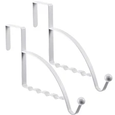 Over the Door Clothes Hanging Bar Rack Valet Hanger, Space Saver Hook Organizer