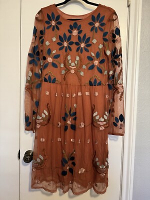 Philosophy by Republic Flower Embroidered Dress Size M | eBay