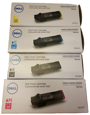 Lot De 4 Cartouches De Toner Dell Authentiques : 5PG7P (x1) + N7DWF (x2) + 3P7C4 (x1) - Neuf Sous Blister
