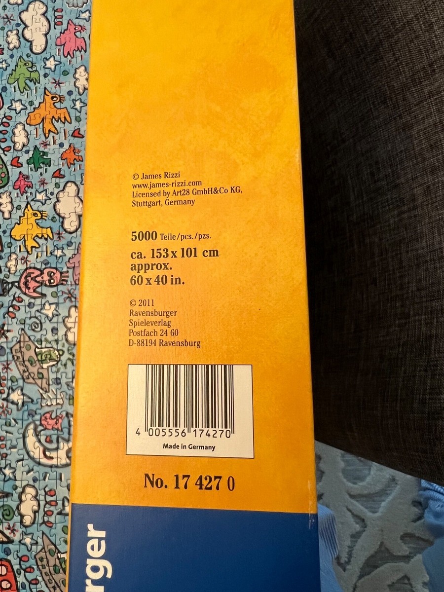 2011 James Rizzi Ravensburger 5000 Piece Fine Art Jigsaw Puzzle