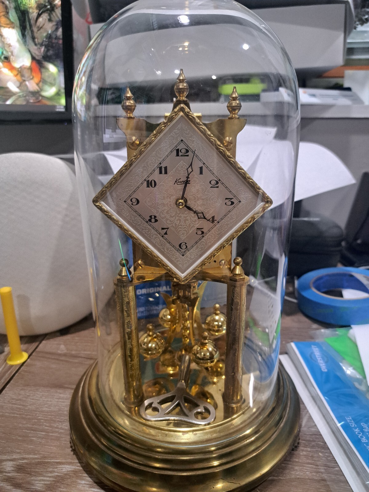 Vintage Kundo 400 Day Anniversary Clock Diamond Face Untested eBay