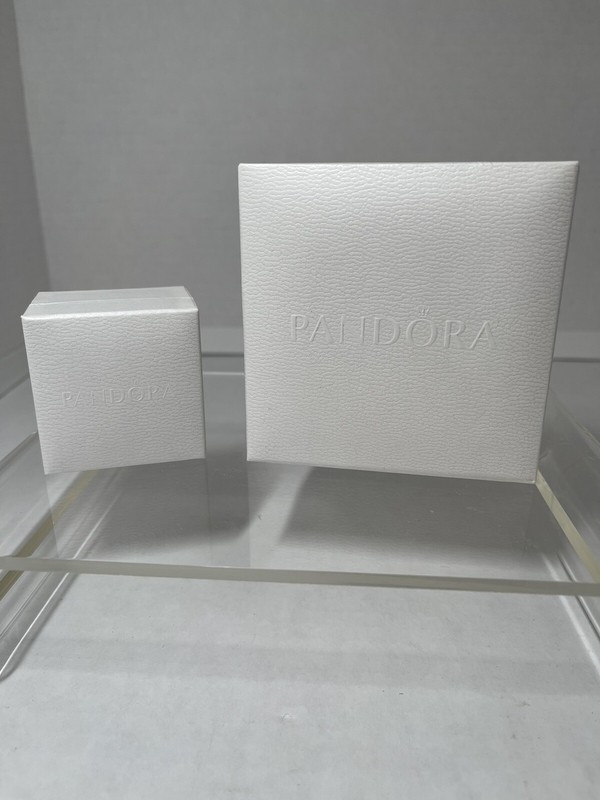 Pandora White Necklace And Ring Boxes (Empty) Gift Boxes Set Of 2
