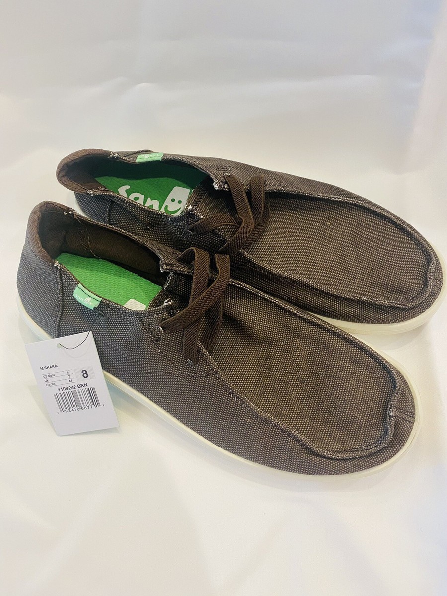 【shushu266226】No.3 Men's Shoes Sanuk SHAKA Casual Canvas Moc Toe Lace Up Sneakers