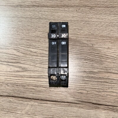 GE THQL2130 30A 2 Pole Miniature Circuit Breaker - Black