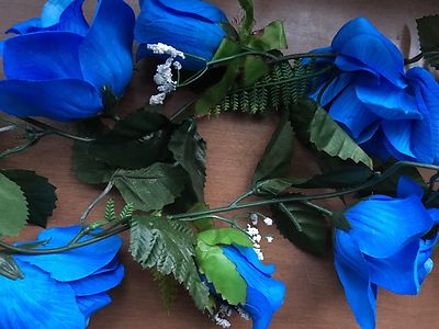 ''2'' Silk Rose Garlands ''Vibrant Royal Blue'' 5Ft Wedding/Shower Decor *Gorgeous*