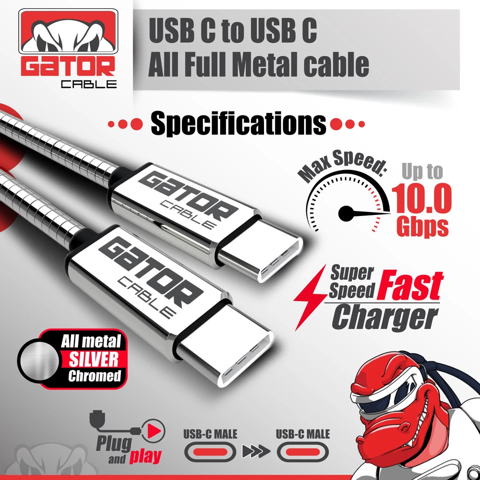 USB-C To USB-C PD 20W 5A Phone Fast Charger Cable For Samsung Android iPhone - Image 2 of 4