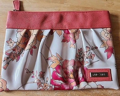 Miche  Floral Plastic Zippered Makeup Cosmetic Bag Case Money NWOT