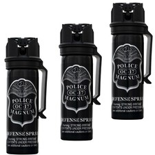 3 POLICE MAGNUM Pepper Spray 3 ounce Flip Top Stream Belt Clip Personal Defense