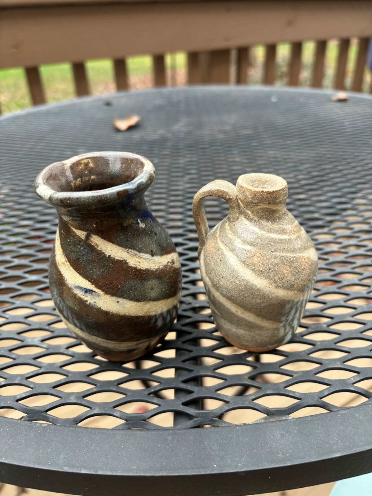 Early LOT of 2 Burlon Craig BB Craig Brown Mini Swirl Jug & Vase Vale Catawba NC