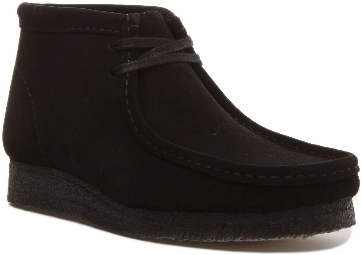 CLARKS ORIGINALS Hombre Wallabee Botines En ante Negro Cordones Talla UK 7-12