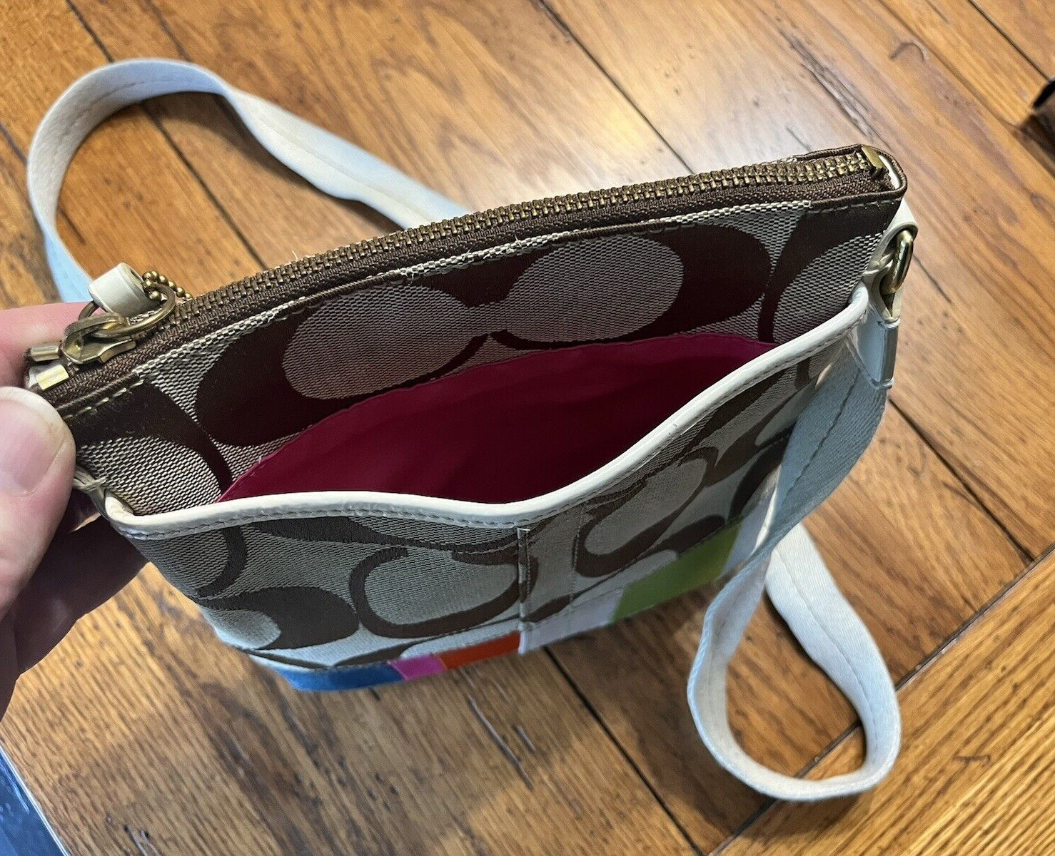 COACH PATCHWORK LEATHER & CANVAS DUFFLE HANDBAG C… - image 6