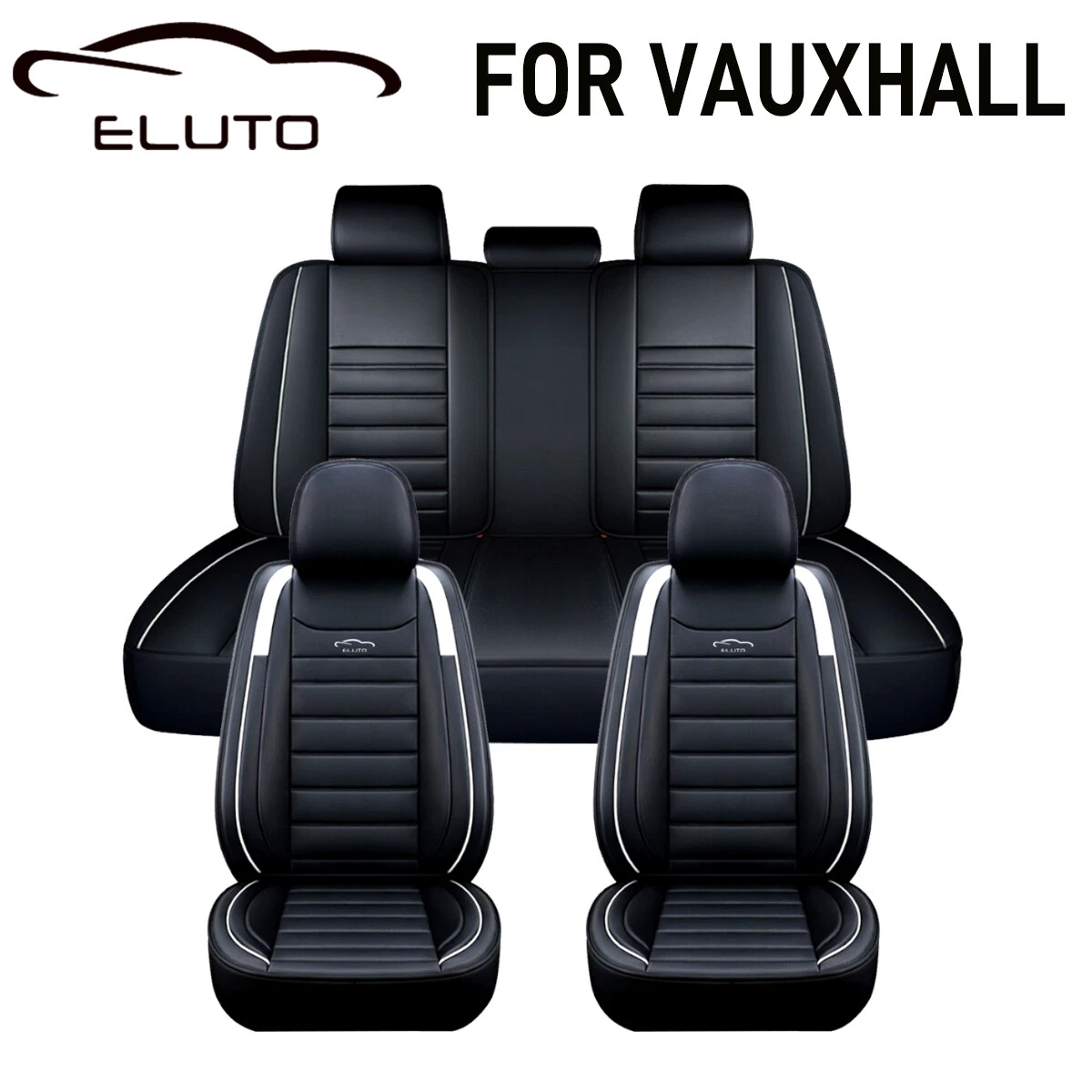 For Vauxhall Corsa Astra Deluxe White PU Leather Full Set Seat