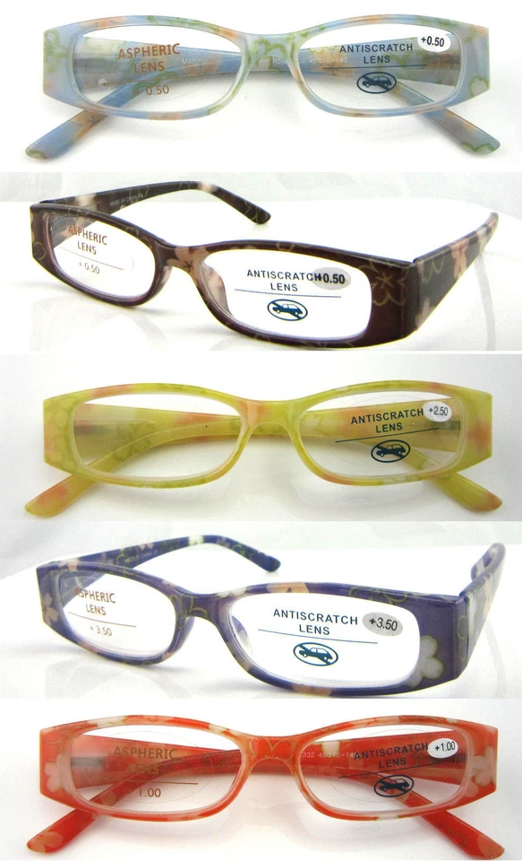 Womens Reading Glasses +0.5~+3.75 Pretty Floral Pattern Design Spring Hinge L332
