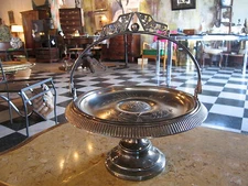 Antique Pairpoint Mfg Co Silver Plated Brides Basket w/ Floral Decoration