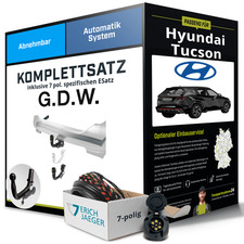 Für HYUNDAI Tucson Typ TL,TLE Anhängerkupplung abnehmbar +eSatz 7pol 18-23 Set
