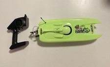 "Catamarán Pro Boat Miss GEICO RC 17"" amarillo eléctrico con controlador probado"