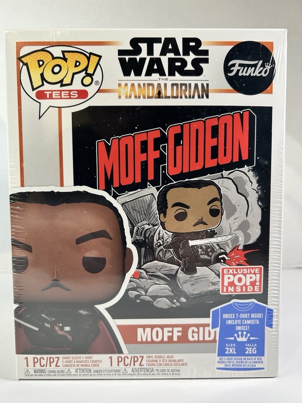 STAR WARS MOFF GIDEON DARKSABER FUNKO POP & XXL SHIRT MANDALORIAN SEALED NEW