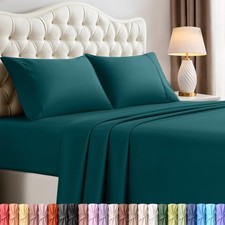 Full Size Sheet Set 4 Piece Bed Sheets, Soft and Breathable Microfiber, Inc...