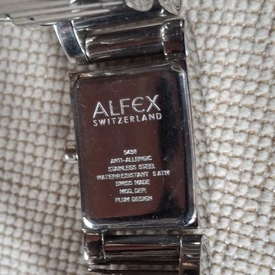 ALFEX Damenuhr Silver Square Design 5438, mit neuer Batterie