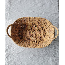 Oval Wicker Basket Brown Medium 14x9x 4 in Indoor Freestanding D cor