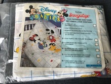 Vintage Dundee Disney Fitted Crib Sheet Baby Mickey Minnie Donald Pluto NEW