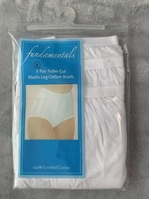 Vtg Sears Fundamentals Cotton FULL CUT BRIEFS sz 6 or M  3 PR 37-38" HIPS