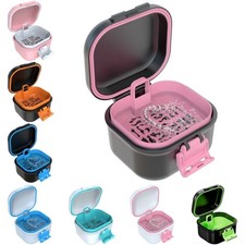 1x Leak-Proof Denture Case & Retainer Cleaning Cup - Soaking Holder for Dentures