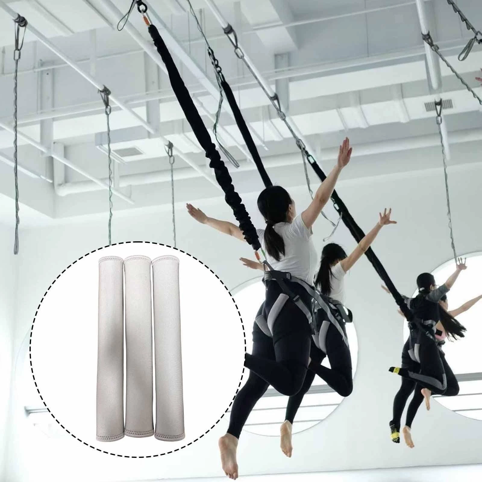 3x Bungee Fitness Harness Padding Sleeves Pilates Indoor Home Gym Cushioning for