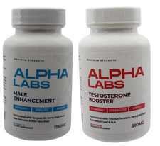 Alpha Labs 2 PC Male Enhancement + Testosterone Booster Combo; 120 Capsules