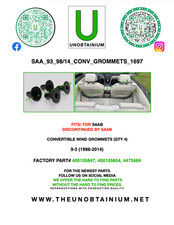 For Saab 93 Windscreen Grommets Qty 4 Oem Part 400105847 400105854 4473484