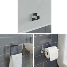 Bathroom Accessories Towel Rail Tumbler Toilet Roll Holder Soap Dish Robe Hook o