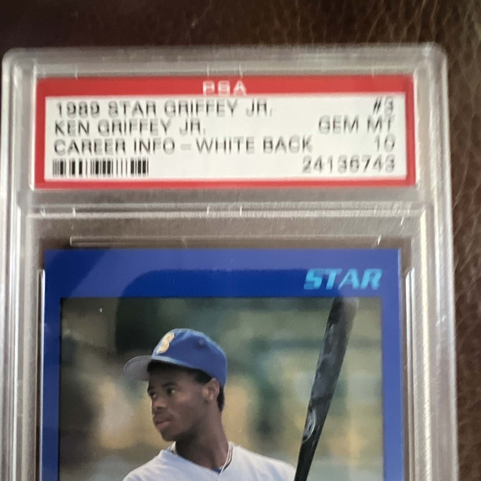 1989 Star Ken Griffey Jr. Rookie RC #3 White Back PSA 10 Seattle Mariners view 5