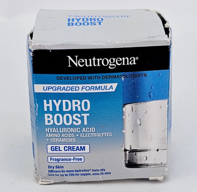 Neutrogena Hydro Boost Gel Cream Fragrance Free Hyaluronic Dry Skin 1.69 oz