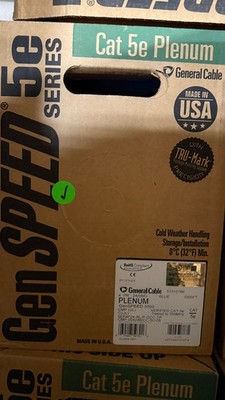 Prysmian General 5131278E UTP Cat5e Plenum 1000ft Blue **New In Box**