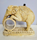 Vintage Circus Elephant Lamp Clock Ceramic Chalkware — photo 2