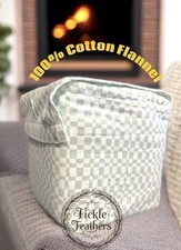 New Pillowfort Green White Flannel Queen Sheet Set 4 Pc Cotton FREE S H