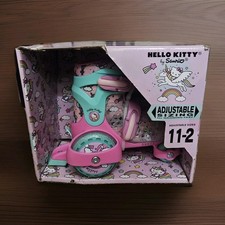 Nuevo Patín Hello Kitty Ajustable Roller Derby Roll Niñas, Talla 11-2 Rosa/Azul